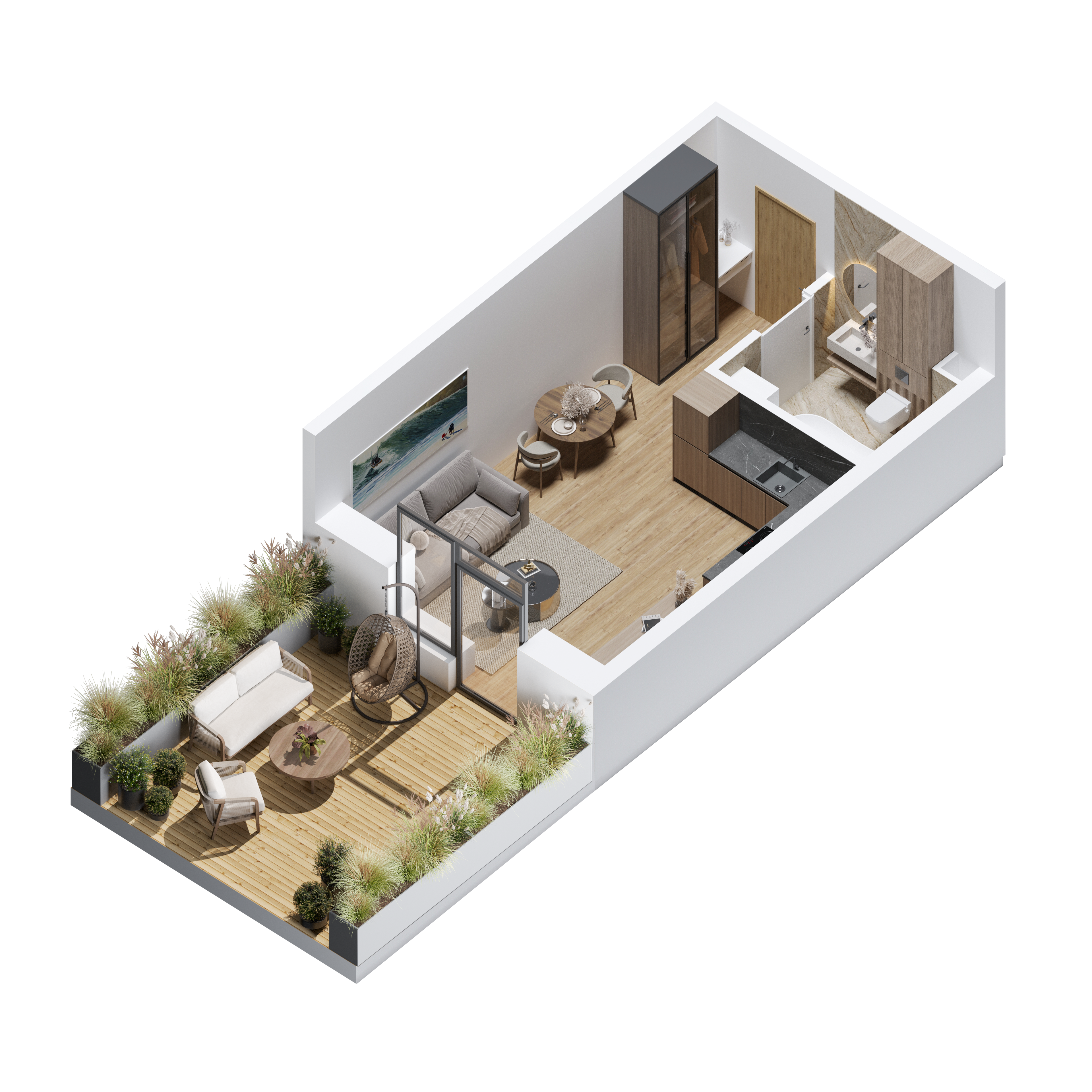   3D planas