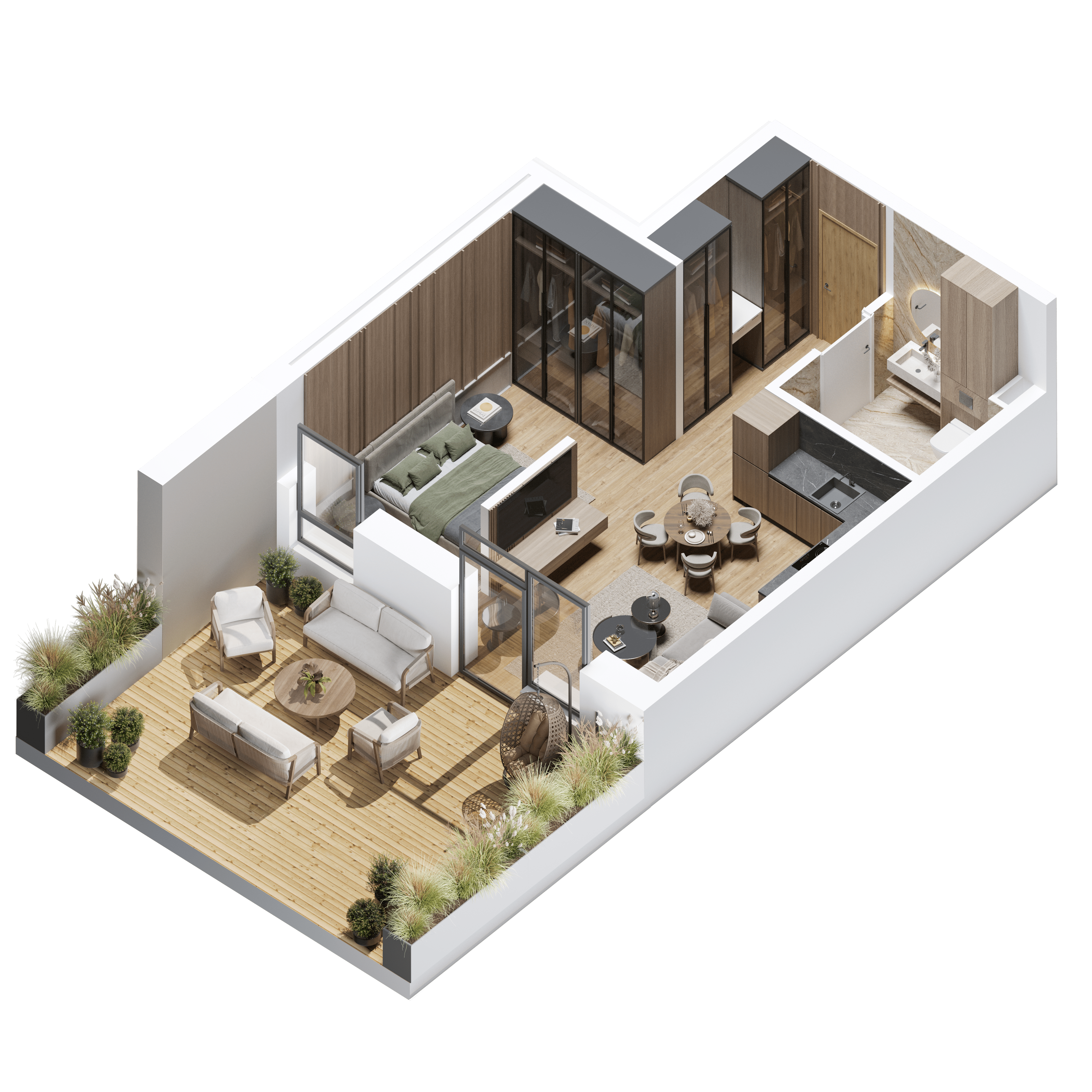  3D planas