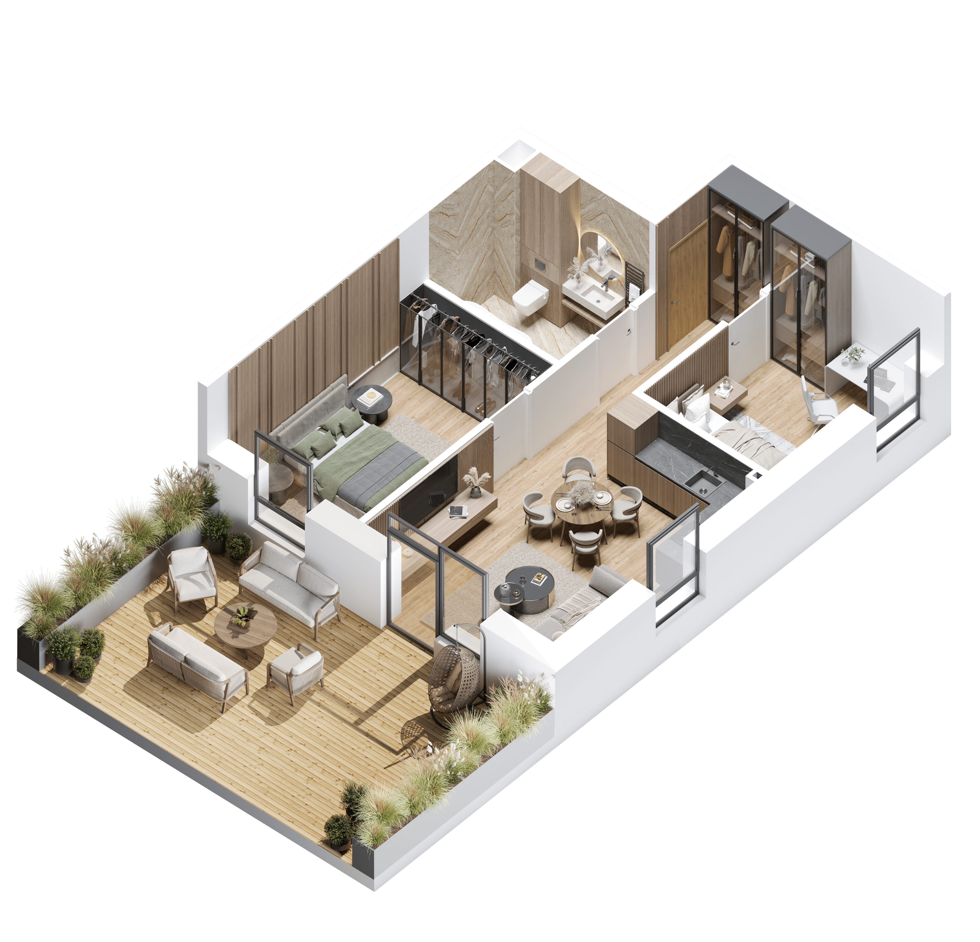   3D planas