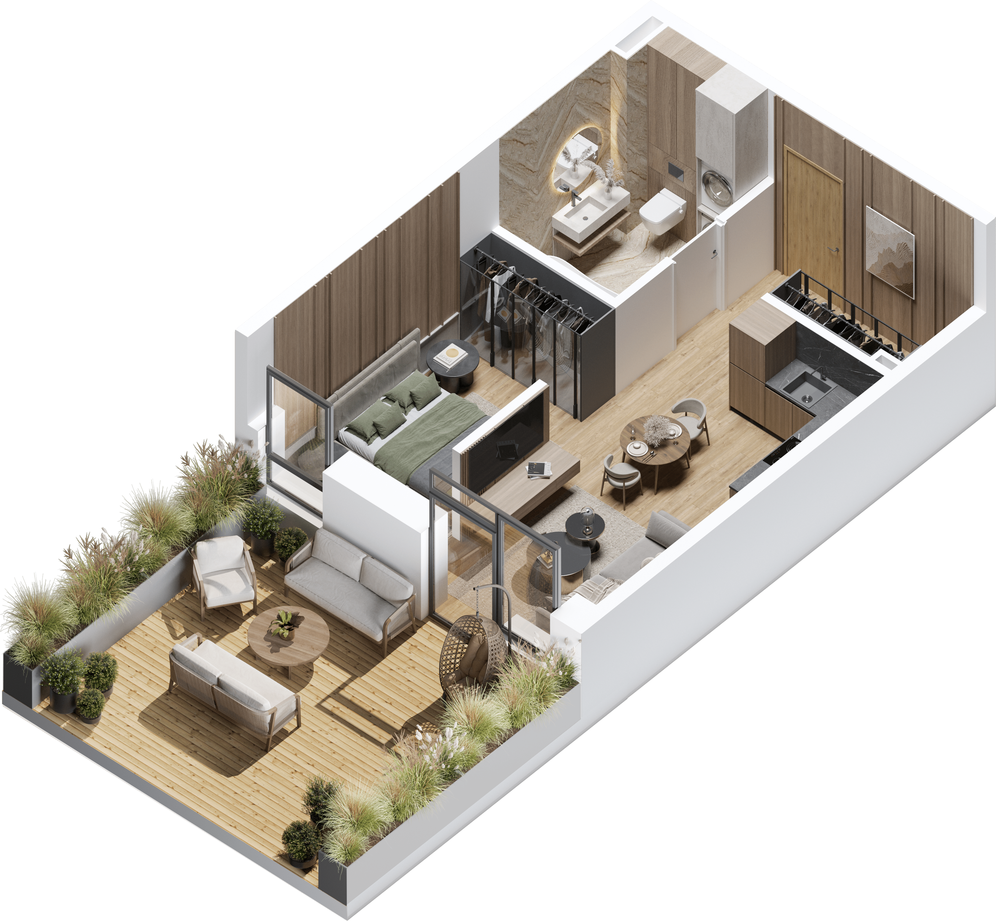   3D planas