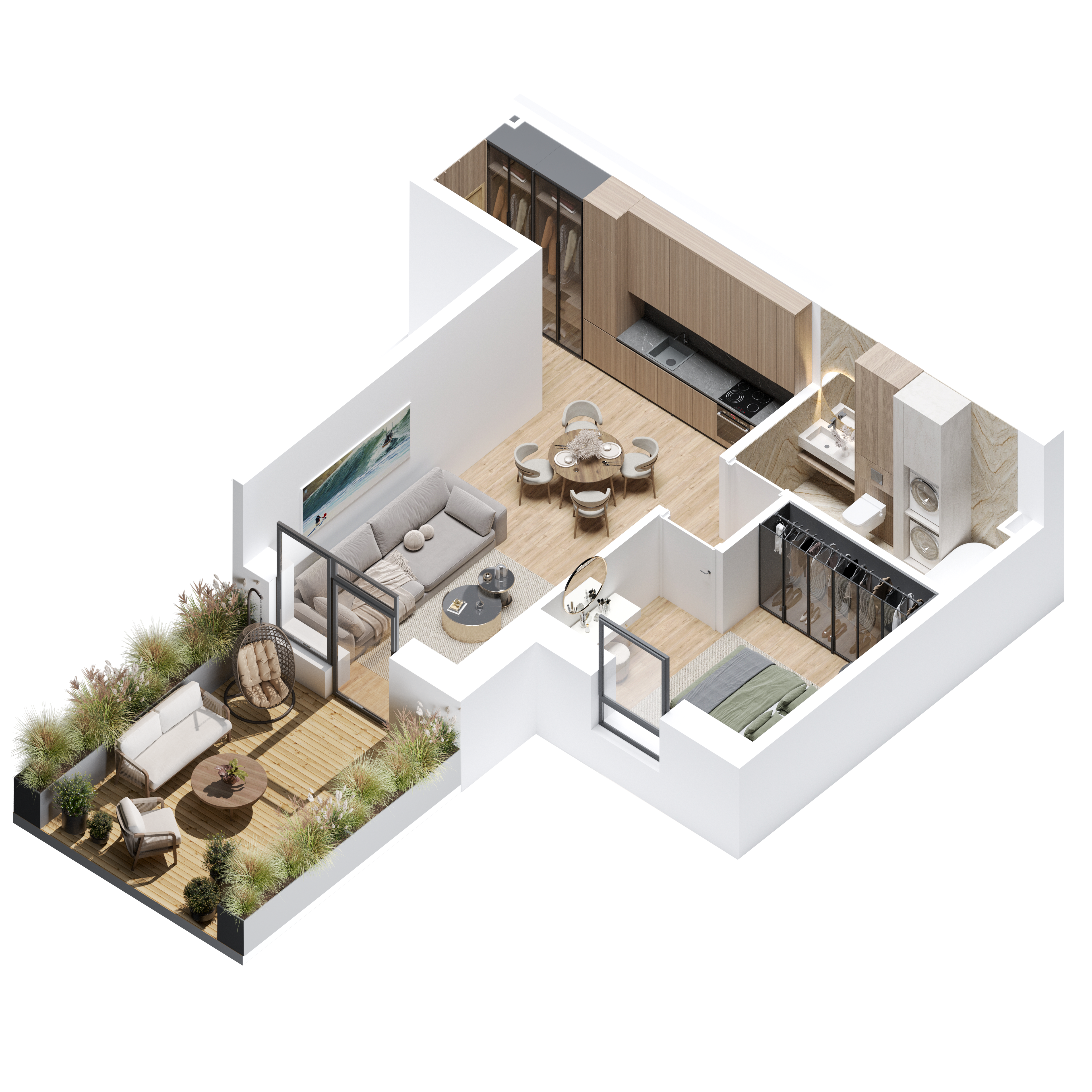   3D planas